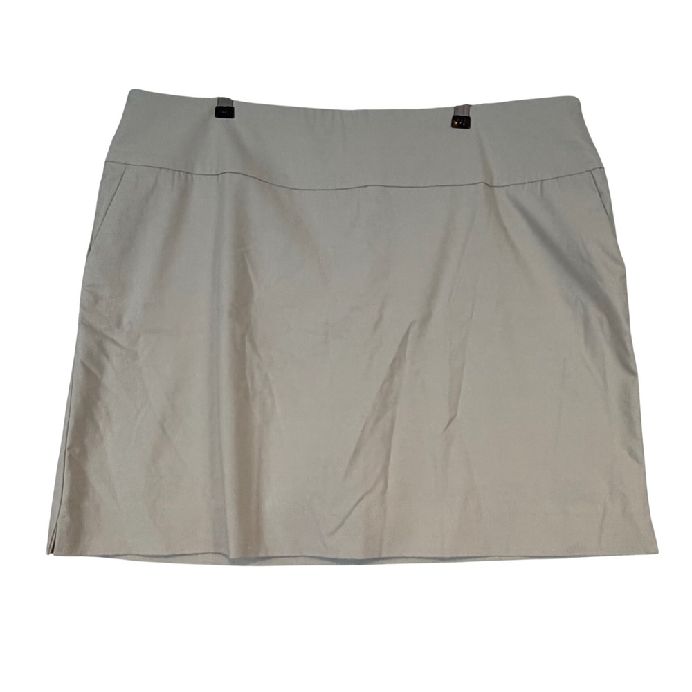 Up SC & Co Tan Pull-On Skort 360 Tummy Control Integrated Shorts Golfcore Plus